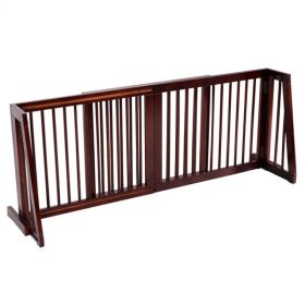 Wooden Pet Gate 3 Panels,Freestanding Length Adjustable (Option: default title)