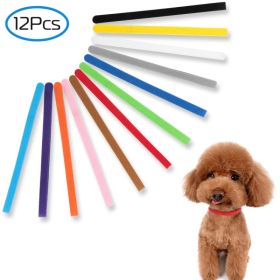 12 Colors Whelping Puppy ID Collars Adjustable Double-Sided Pet ID Bands (Option: Large)
